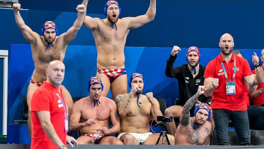 Hrvatska vaterpolska reprezentacija u akciji na Svjetskom prvenstvu u Dohi