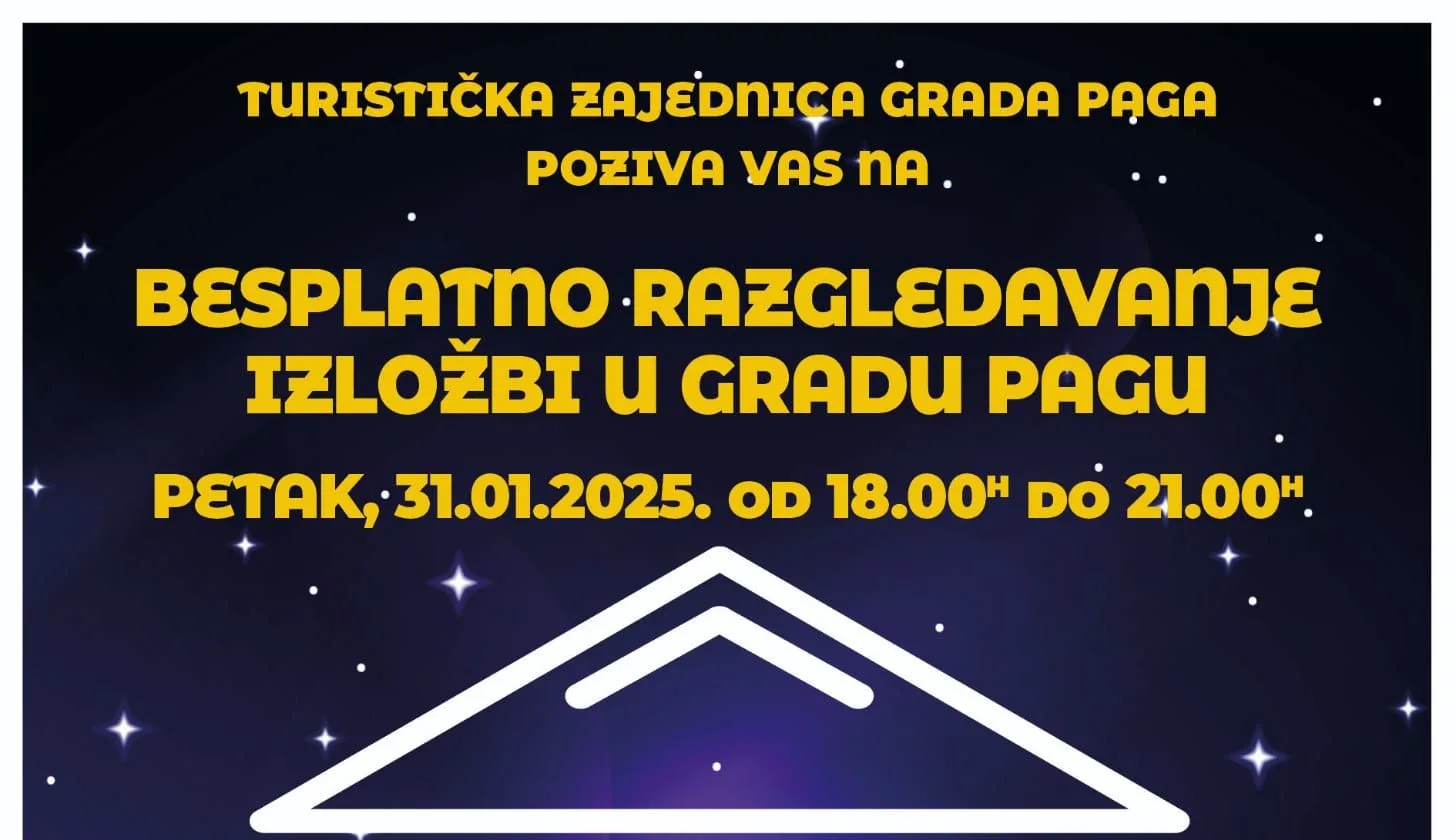 Plakat 2025, noć muzeja, grad pag,