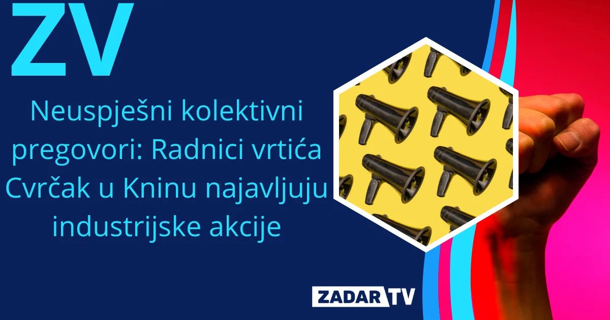Prosvjed radnika vrtića Cvrčak ispred Gradske uprave Knina