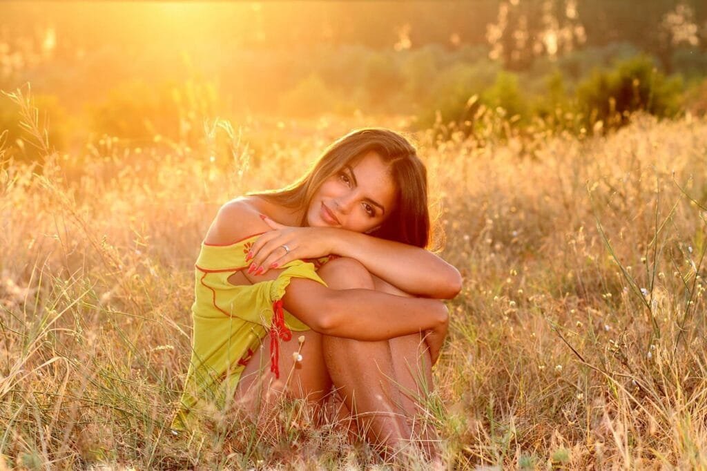 woman in grass