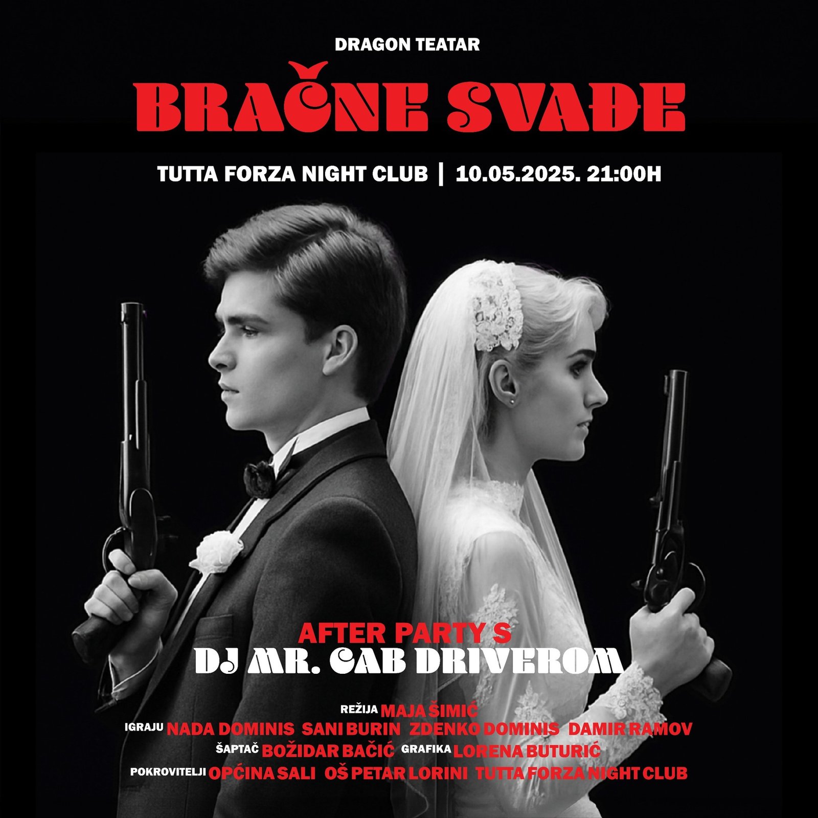 🎭 Bračne svađe otvaraju Proljeće na Dugom otoku! Kazalište, glazba i zajedništvo u Salima 10.5. 🌸 Ne propustite! #dragonteatar #dugiotok