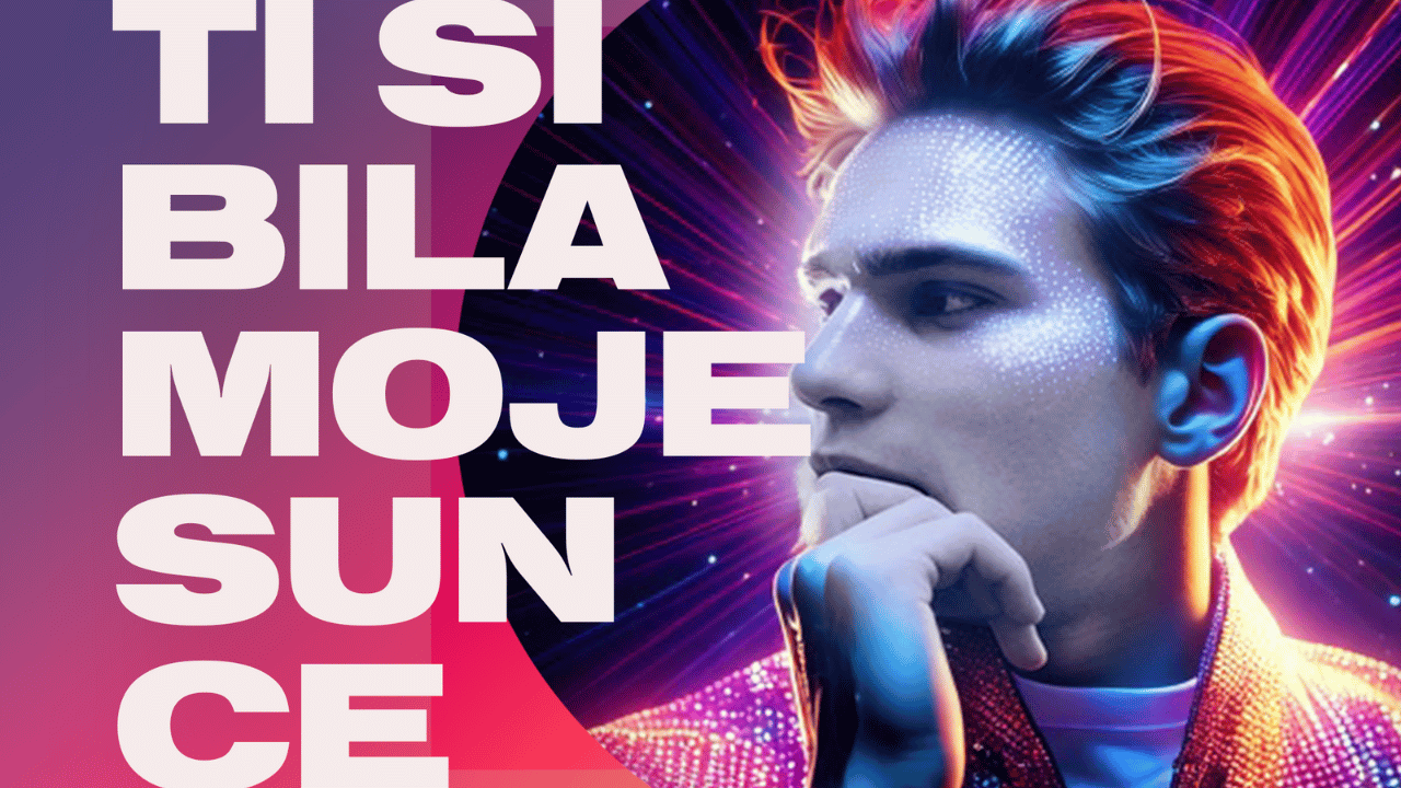 Martin Kosovec drži nagradu Večernjakova ruža dok promovira remix pjesme "Ti si bila moje sunce".
