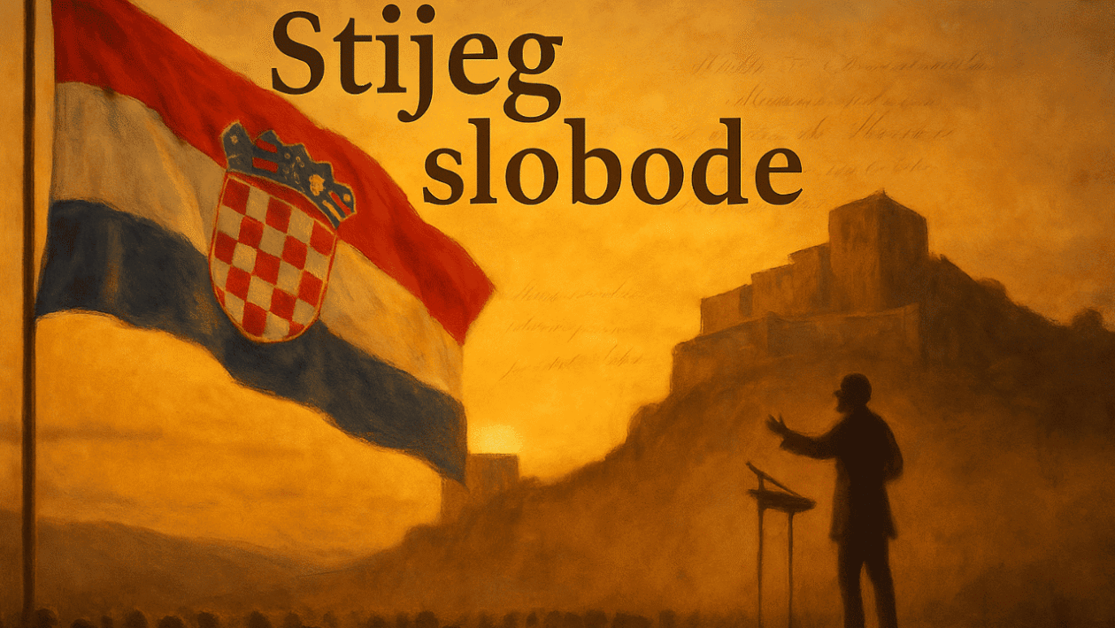 pjesnici i publika na manifestaciji domoljubne poezije na Kninskoj tvrđavi 2025.