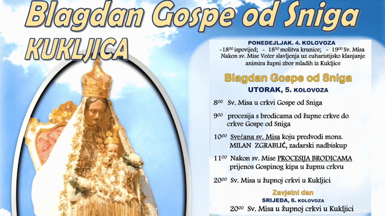 Procesija brodicama u Kukljici povodom Gospe od Sniga 2025.