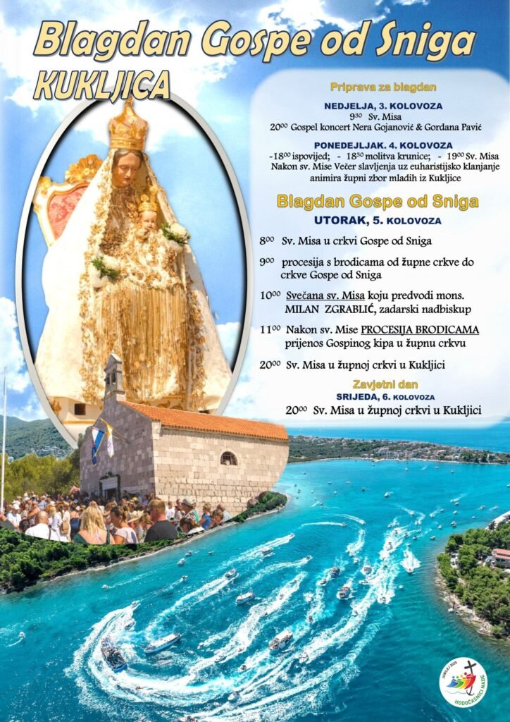 Procesija brodicama u Kukljici povodom Gospe od Sniga 2025.