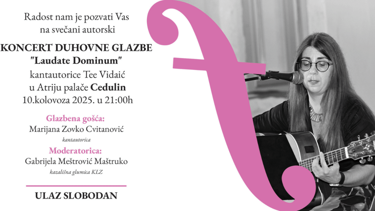 Kantautorica Tea Vidaić nastupa na koncertu duhovne glazbe u atriju palače Cedulin u Zadru