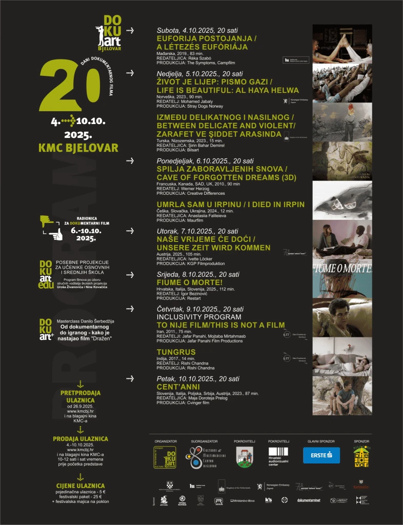 Prikaz festivala dokumentarnog filma DOKUart u Kulturnom centru Bjelovar