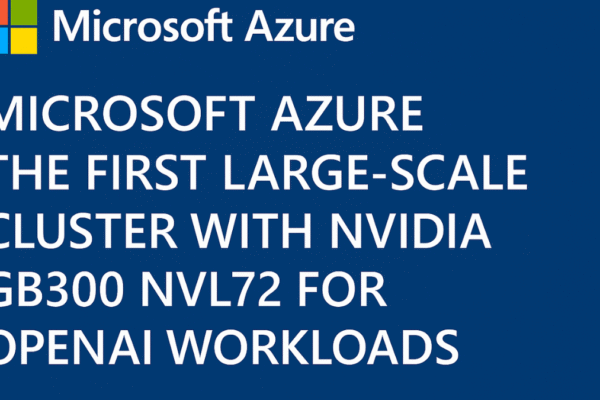 Vizual s naslovom "Microsoft Azure klaster" na plavoj pozadini s ilustracijom GPU infrastrukture