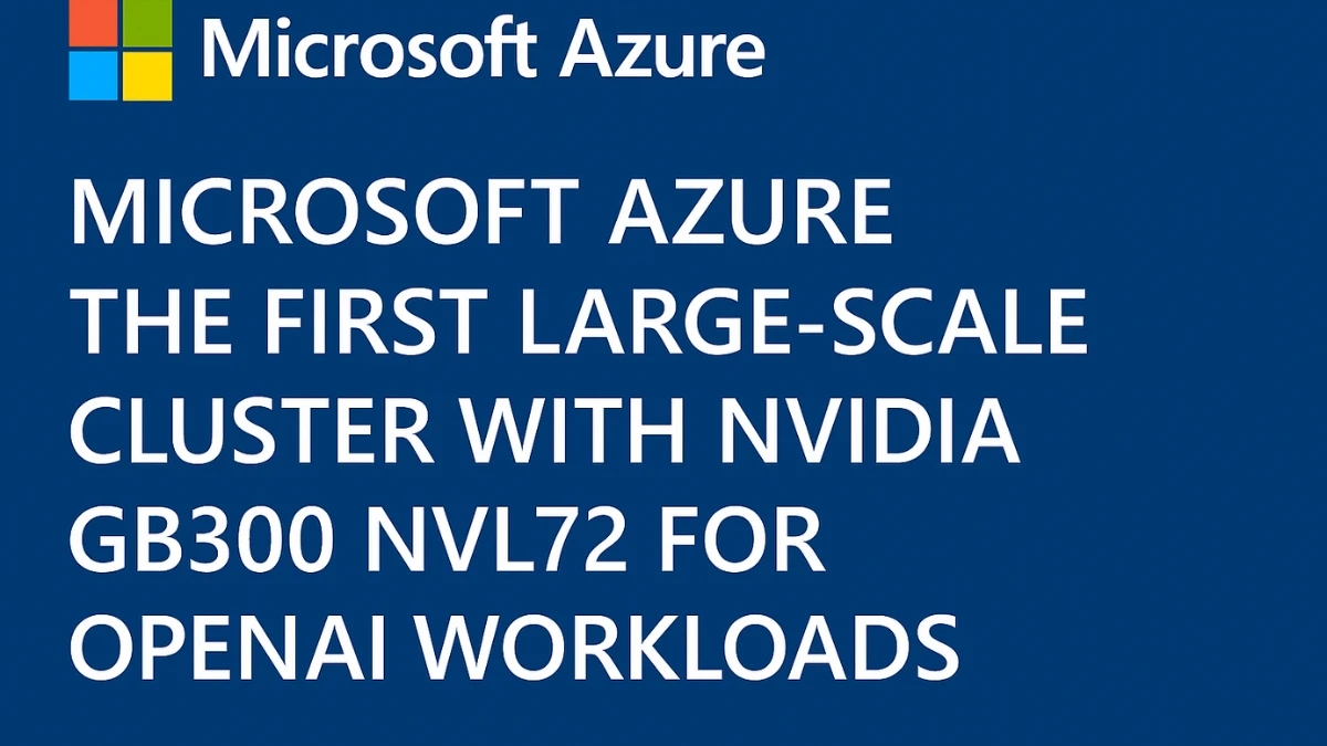 Vizual s naslovom "Microsoft Azure klaster" na plavoj pozadini s ilustracijom GPU infrastrukture