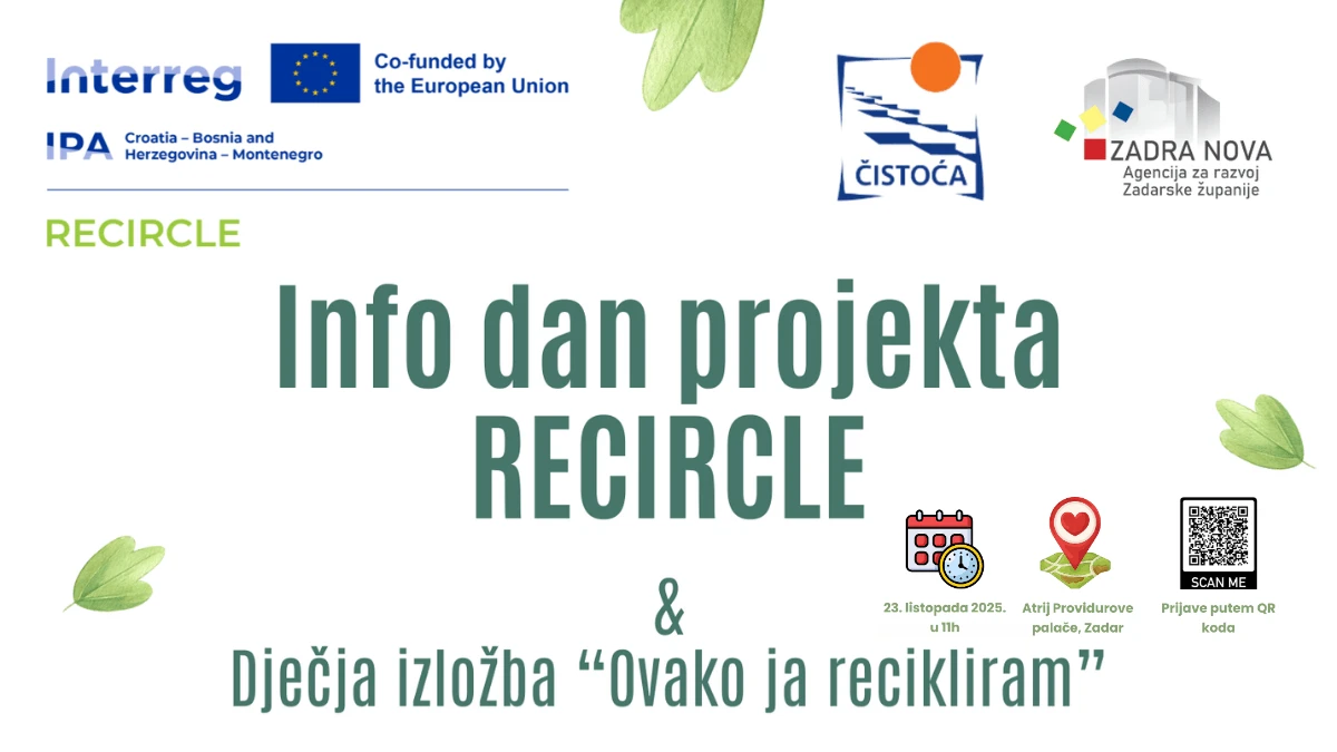 Izložba dječjih radova „Ovako ja recikliram“ u sklopu projekta RECIRCLE u Zadru