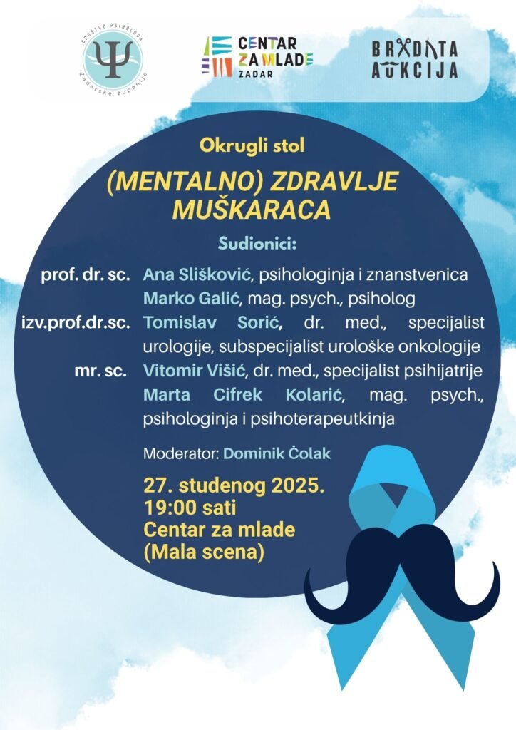 plakat za okrugli stol mentalno zdravlje muškaraca