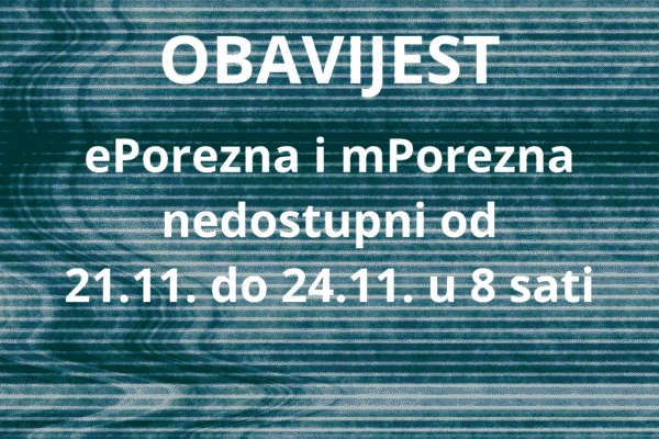Digitalna transformacija Porezne uprave – privremena nedostupnost e-usluga