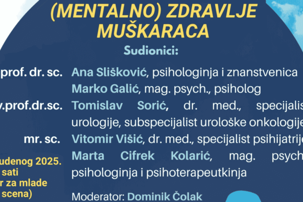 Okrugli stol na temu mentalnog zdravlja muškaraca u Centru za mlade Zadar