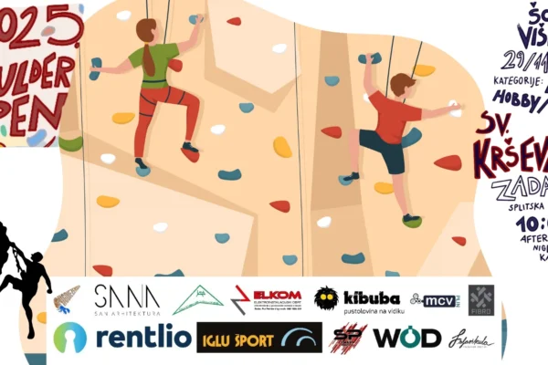 Natjecatelji na Sv. Krševan Boulder Open 2025 u Zadru, sportsko penjanje u dvorani ŠC Višnjik