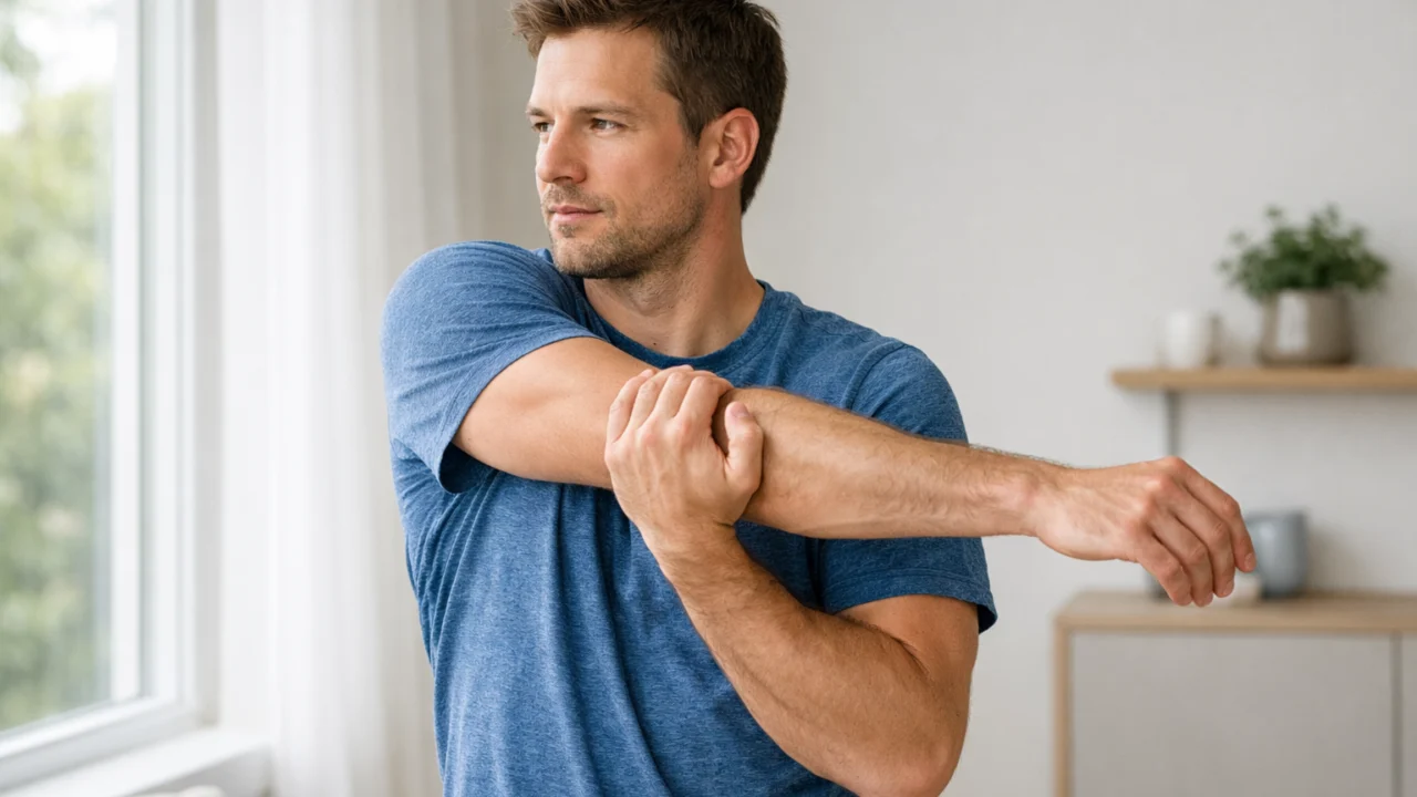 Istezanje ramena kod kuće za početnike, jednostavna vježba za poboljšanje pokretljivosti gornjeg dijela tijela