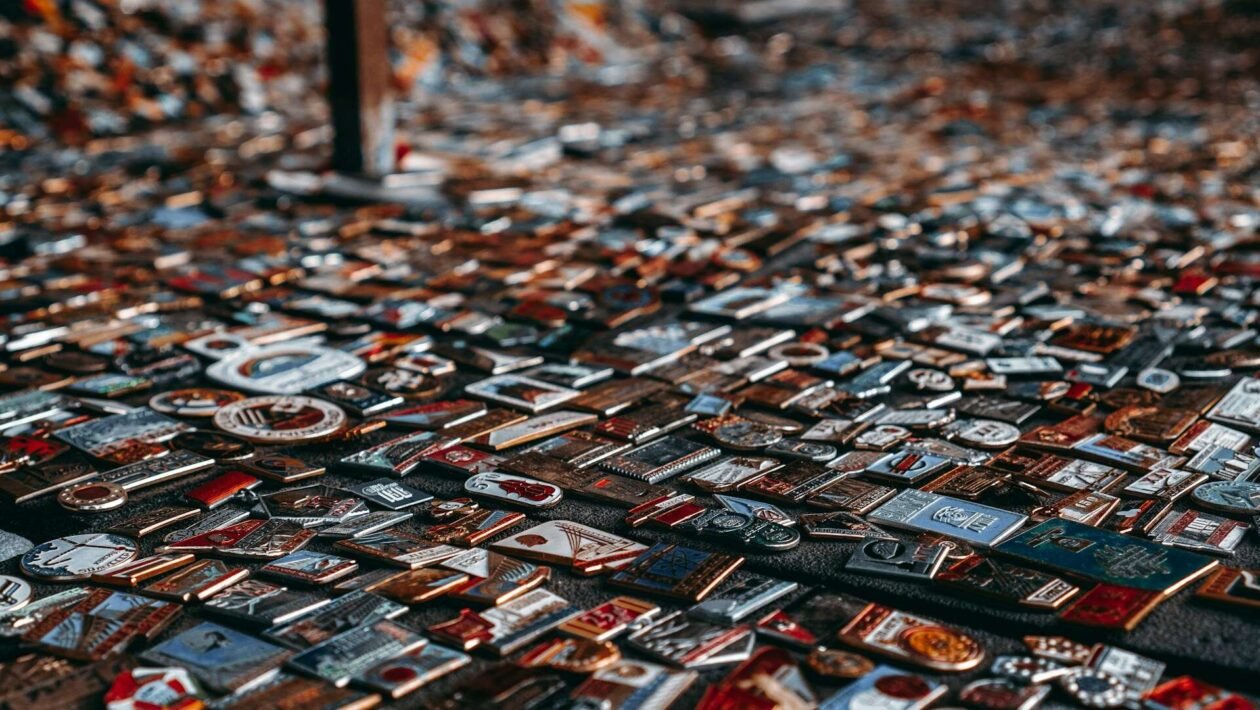 Prikaz gomile odbačenih pametnih telefona na stolu, simbolizira elektronički otpad i potrebu za reciklažom.
