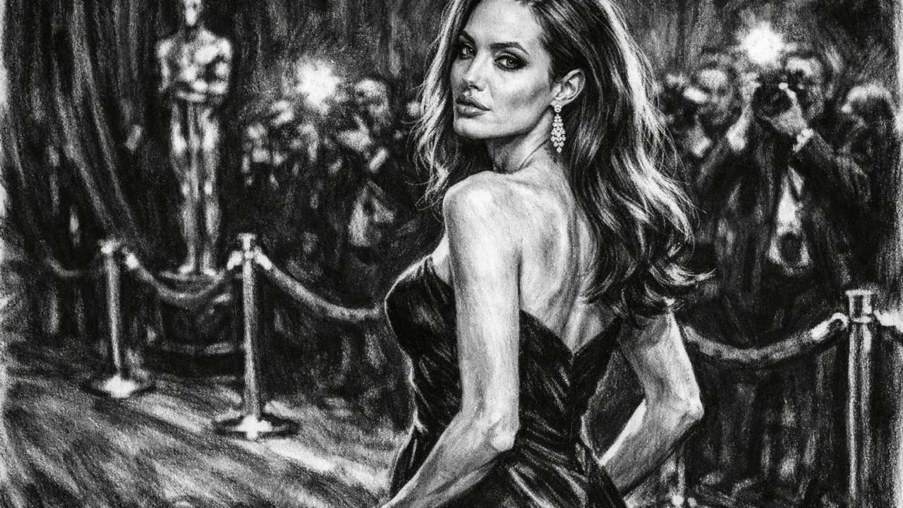 Istaknuti događaj u ugljen stilu - Angelina Jolie (ugalj stil)