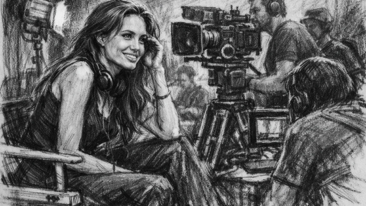 Autentični trenutak u ugljen stilu - Angelina Jolie (ugalj stil)