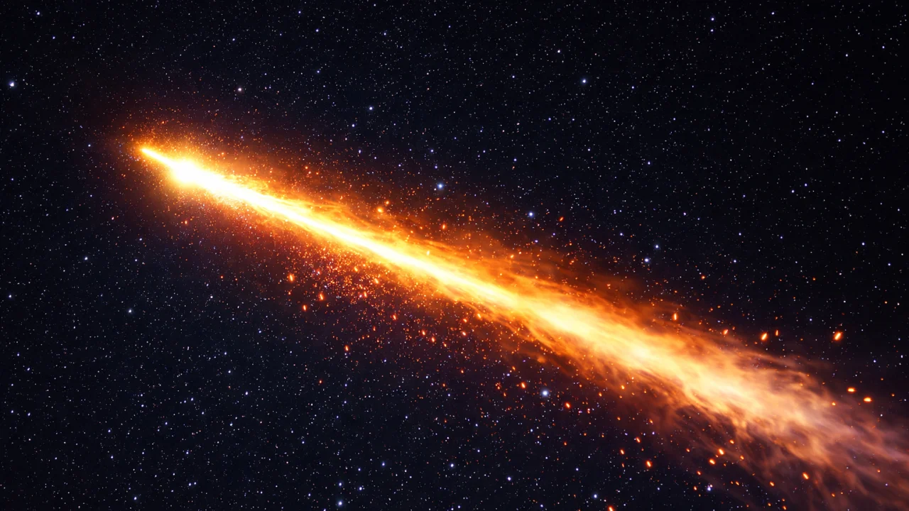 Meteor koji ulazi u Zemljinu atmosferu i stvara svijetleći trag zvijezde padalice