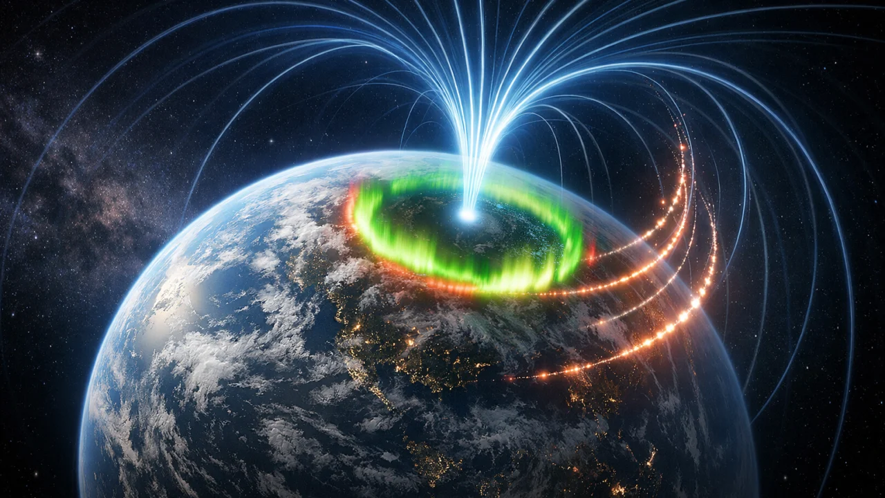 Zemljino magnetsko polje koje usmjerava čestice prema polovima i stvara auroru
