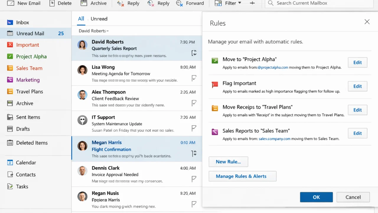 Automatsko filtriranje emailova u Outlooku uz mape i pravila za organizaciju inboxa