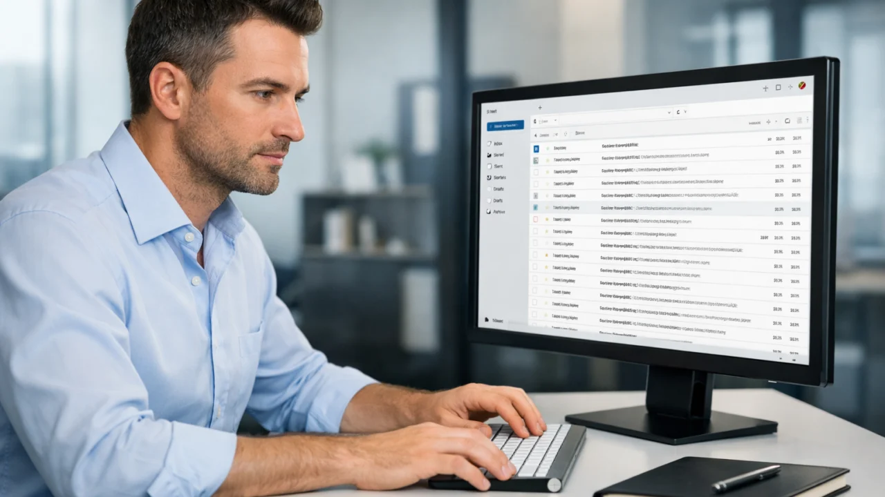 Produktivni zaposlenik koristi automatizirano filtriranje emailova za bolji fokus i manje ometanja