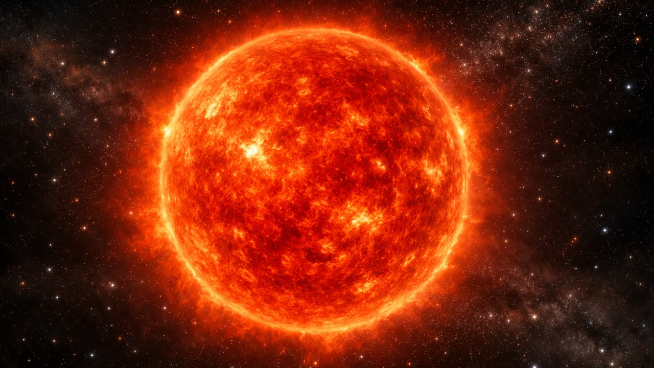 Crvena zvijezda niže temperature s pomakom zračenja prema dugim valnim duljinama spektra