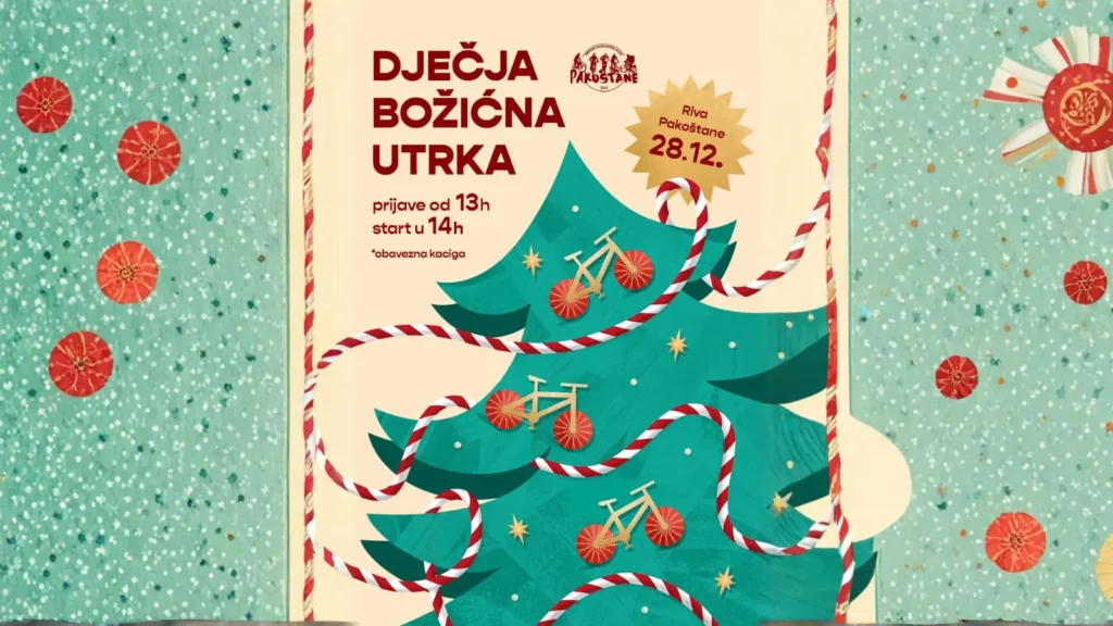 Božićna dječja MTB utrka u Pakoštanima – djeca na biciklima tijekom Adventa