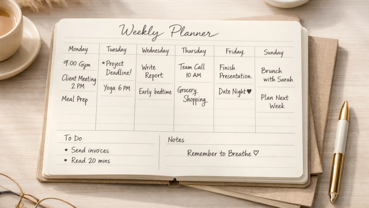 Planiranje tjednog self care rasporeda bez novca uz jednostavan planer i jasne prioritete