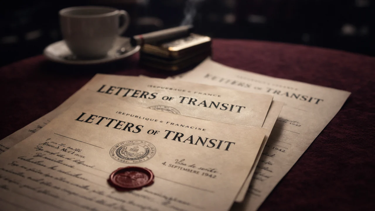 Detalj pisama tranzita, ključni simbol bijega i zapleta u filmu Casablanca