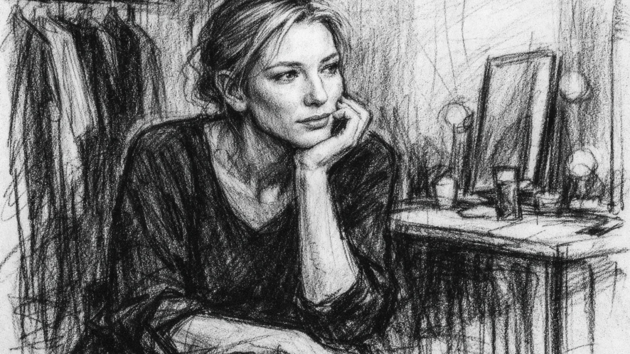 Zakulisni trenutak Cate Blanchett na početku karijere, nacrtan u ugalj stilu