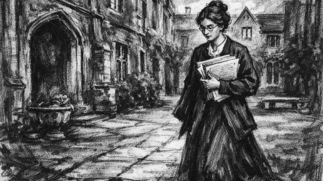Cecilia Payne na sveučilištu Cambridge prikazana u ugalj stilu, simbol predanosti znanosti