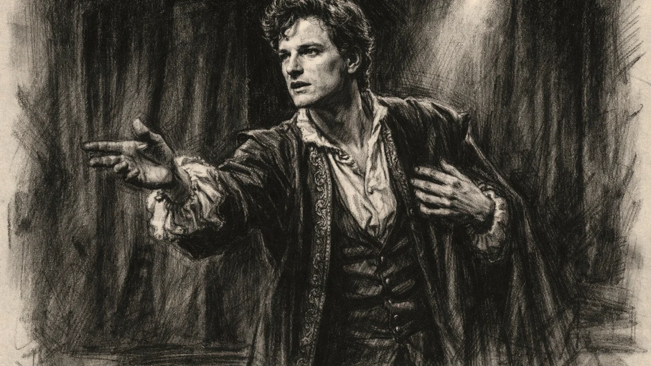 Početci kazališne karijere Colina Firtha u ugalj stilu, s naglašenom dramatičnošću i kontrastom.