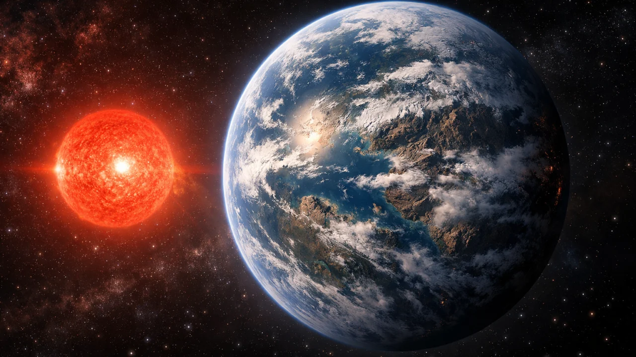 Kameni egzoplanet s atmosferom u orbiti crvenog patuljka, potencijalno unutar nastanjive zone