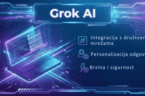 Infografika s ključnim značajkama grok AI alata