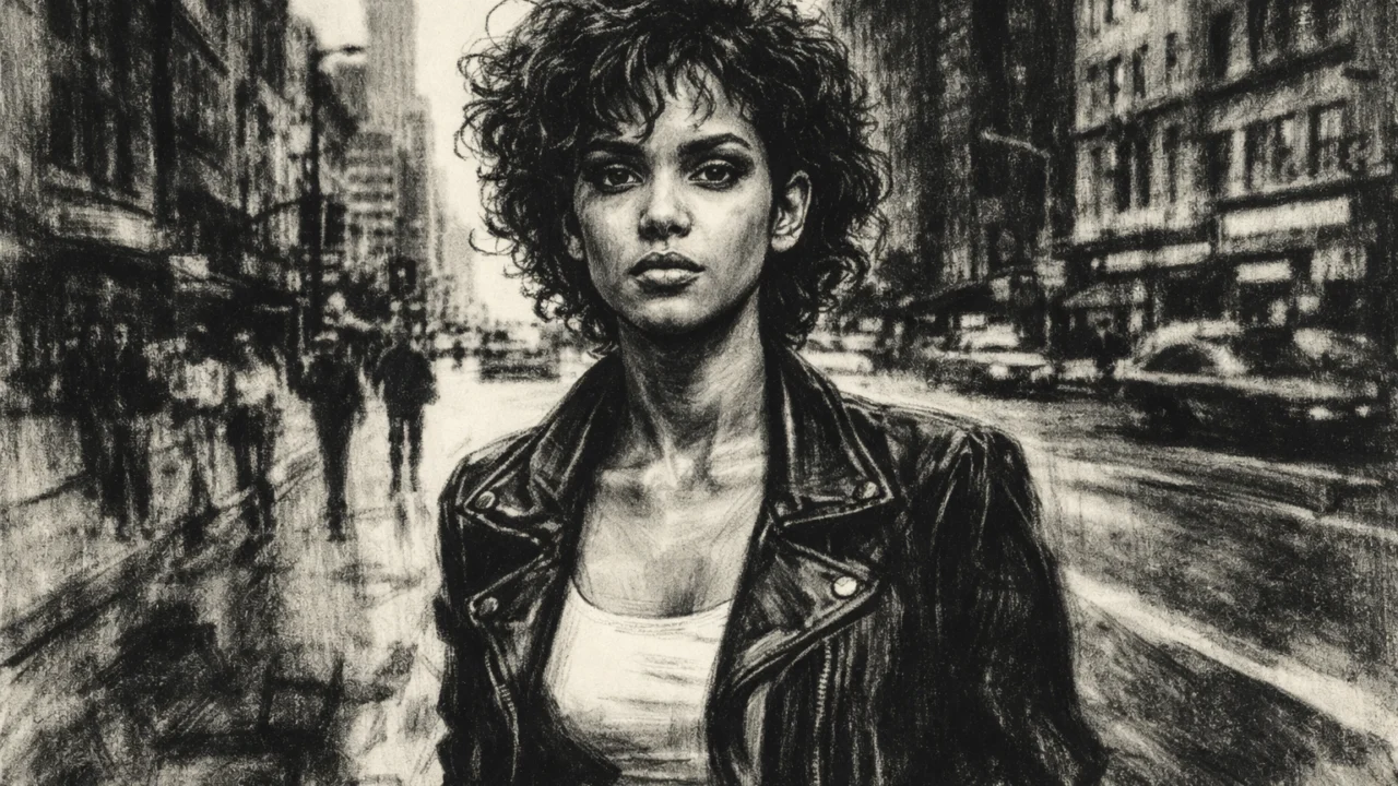 Početci karijere Halle Berry u New Yorku prikazani u ugalj stil crno-bijeloj sceni