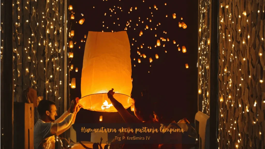 Doček Nove godine na Trgu Petra Krešimira IV u Pagu uz koncert Lidije Bačić i puštanje lampiona