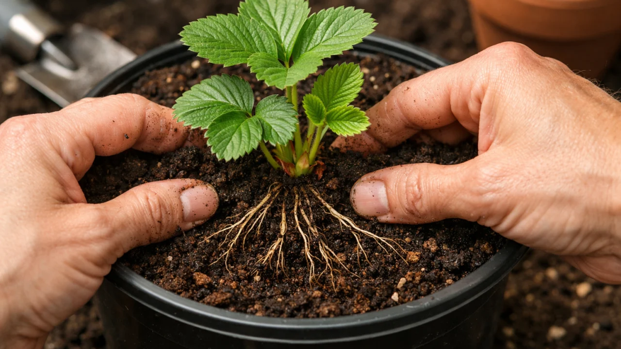 Ispravna sadnja jagoda u posudu na balkonu, zdrava sadnica i pravilno postavljen supstrat