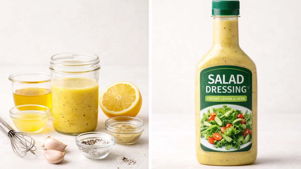 Usporedba domaćeg preljeva za salatu i kupovne verzije s naglaskom na zdravije sastojke