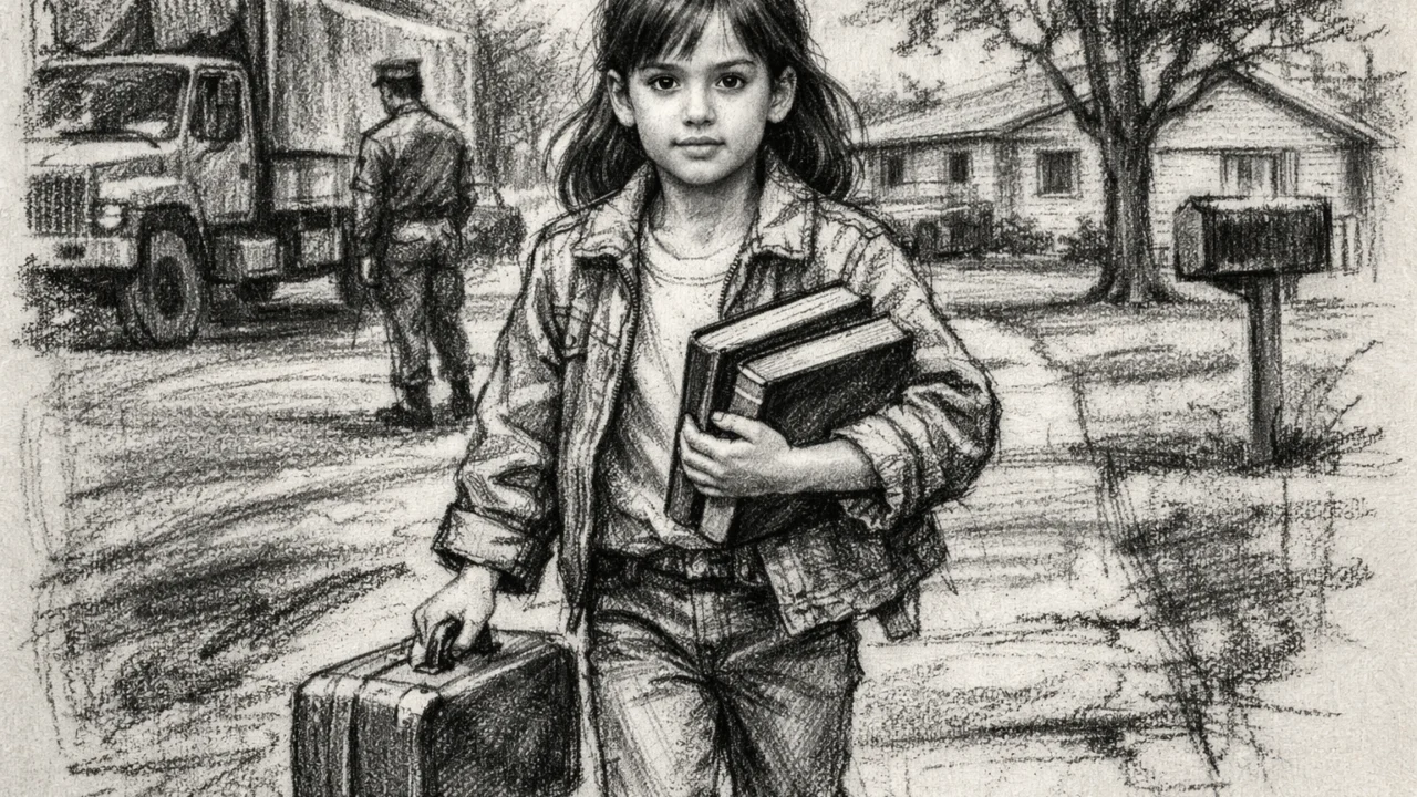 Rani život Jessice Albe kao djevojčice u ugalj stilu, crno-bijeli crtež