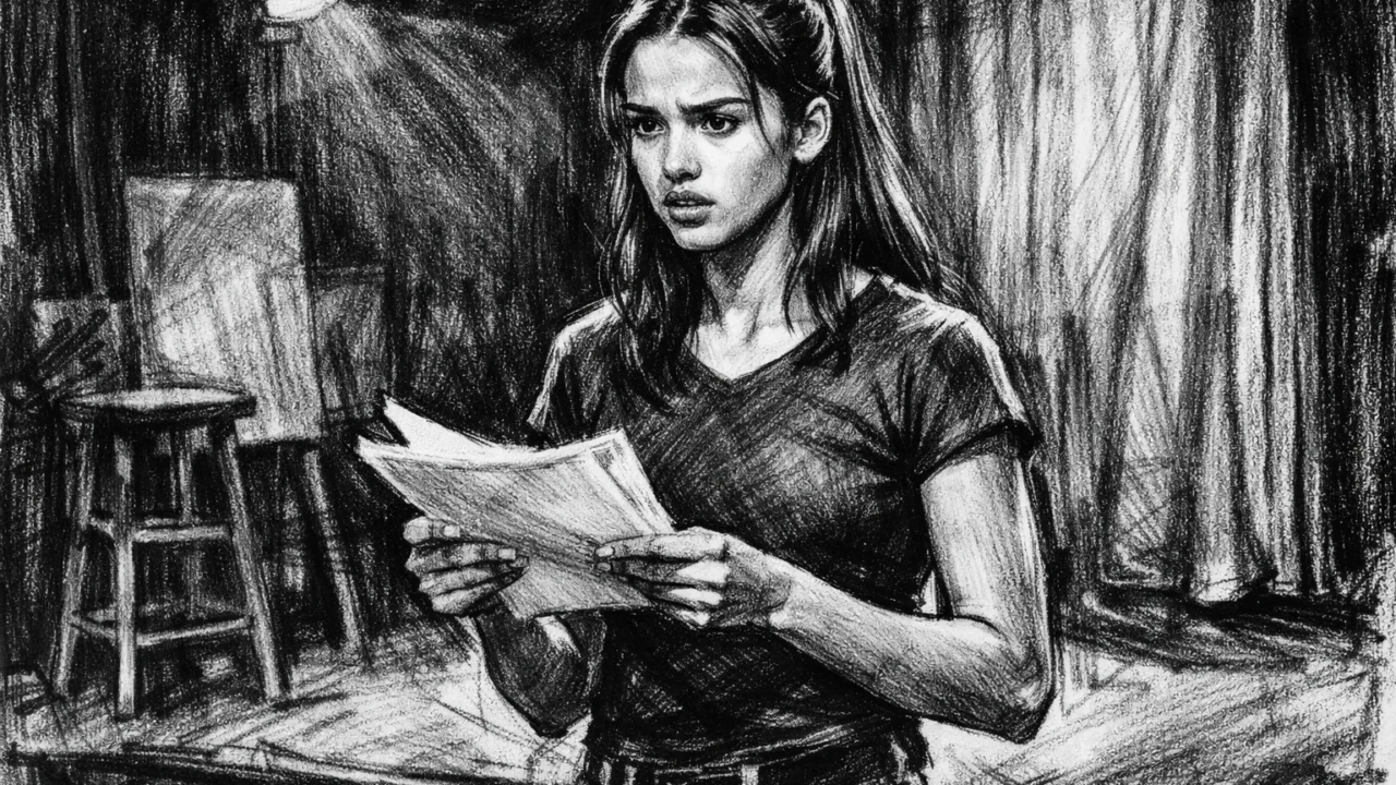 Jessica Alba na satovima glume u ugalj stilu, izražajne linije i kontrast