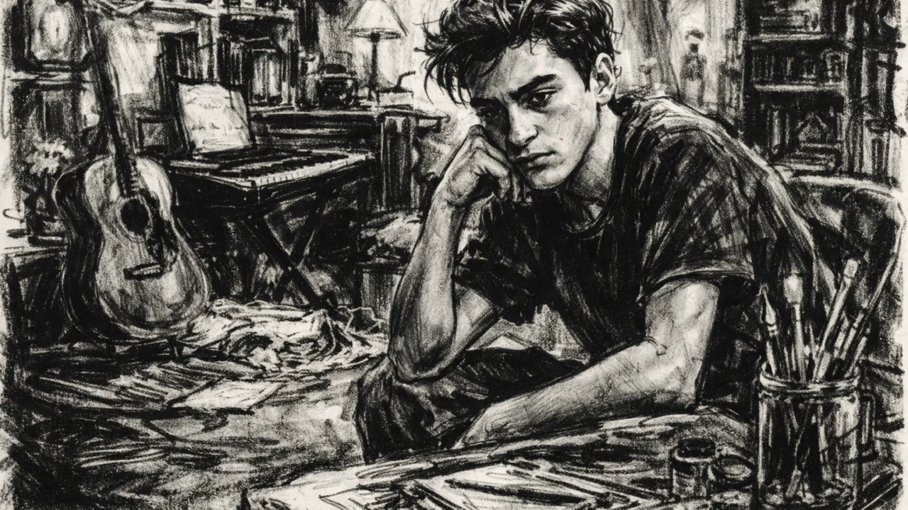 Joaquin Phoenix u mladosti u Los Angelesu, kreativan kućni ambijent u ugalj stilu