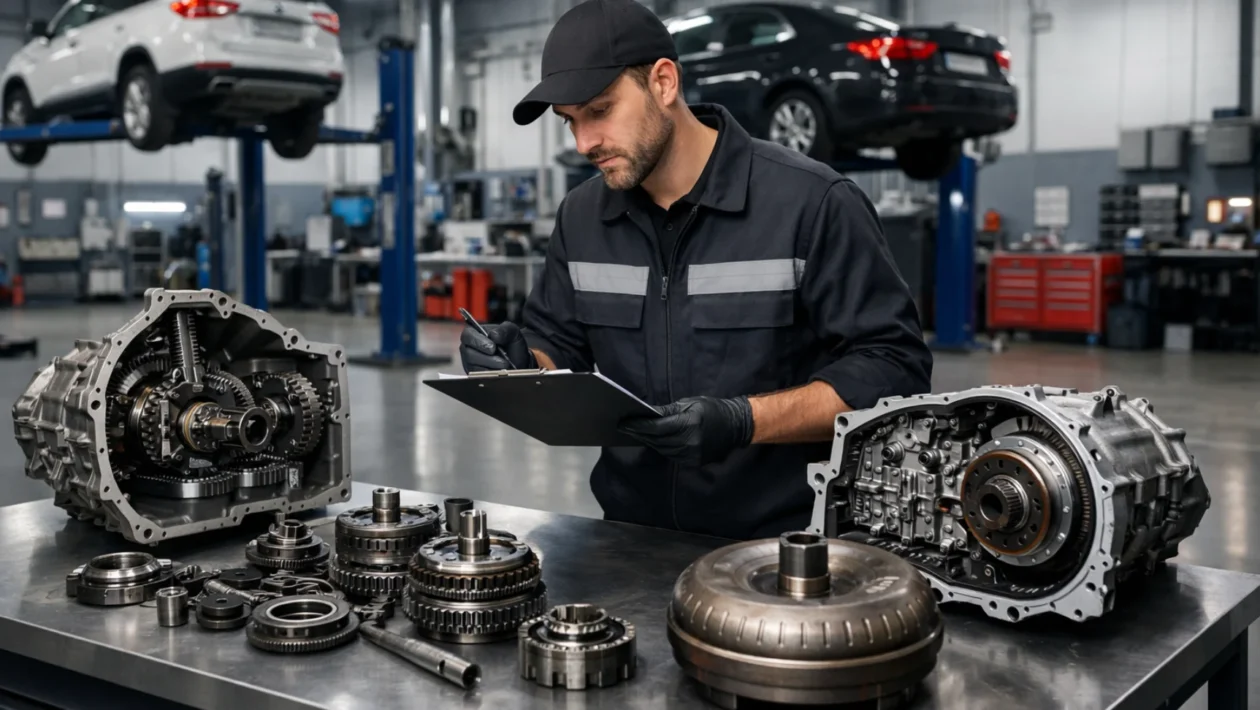 Pregled ručnog i automatskog mjenjača u servisu, simbol redovitog održavanja i pravovremene izmjene ulja