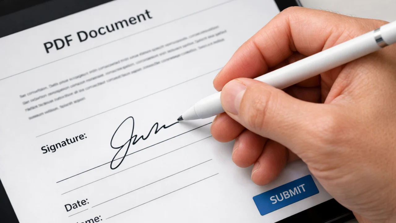 Potpisivanje PDF dokumenta digitalnim potpisom na tabletu pomoću olovke