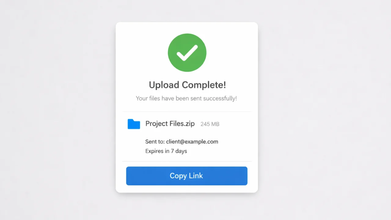 Slanje velikih datoteka pomoću servisa za prijenos kao što je WeTransfer bez korištenja e-maila