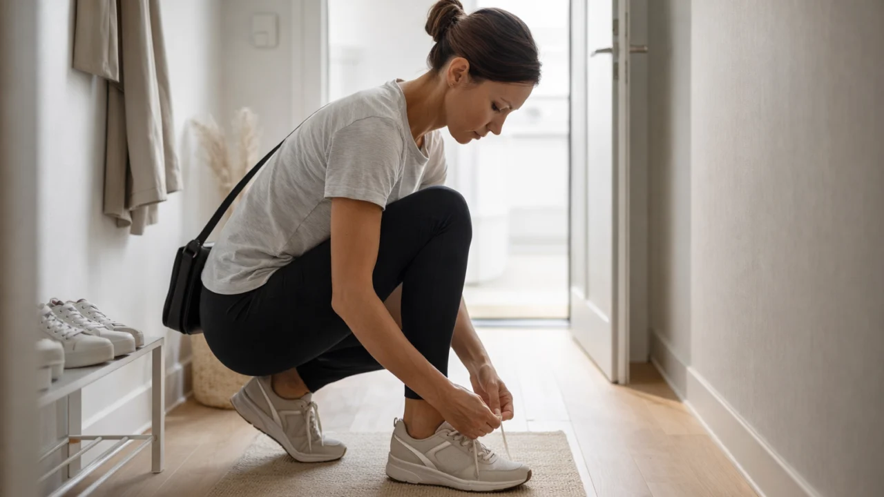 Priprema za hodanje vezanjem tenisica kao dio svakodnevne rutine kretanja