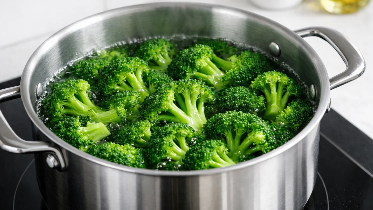 Blanširanje brokule u kipućoj vodi za očuvanje zelene boje, hrskave teksture i nutritivne vrijednosti