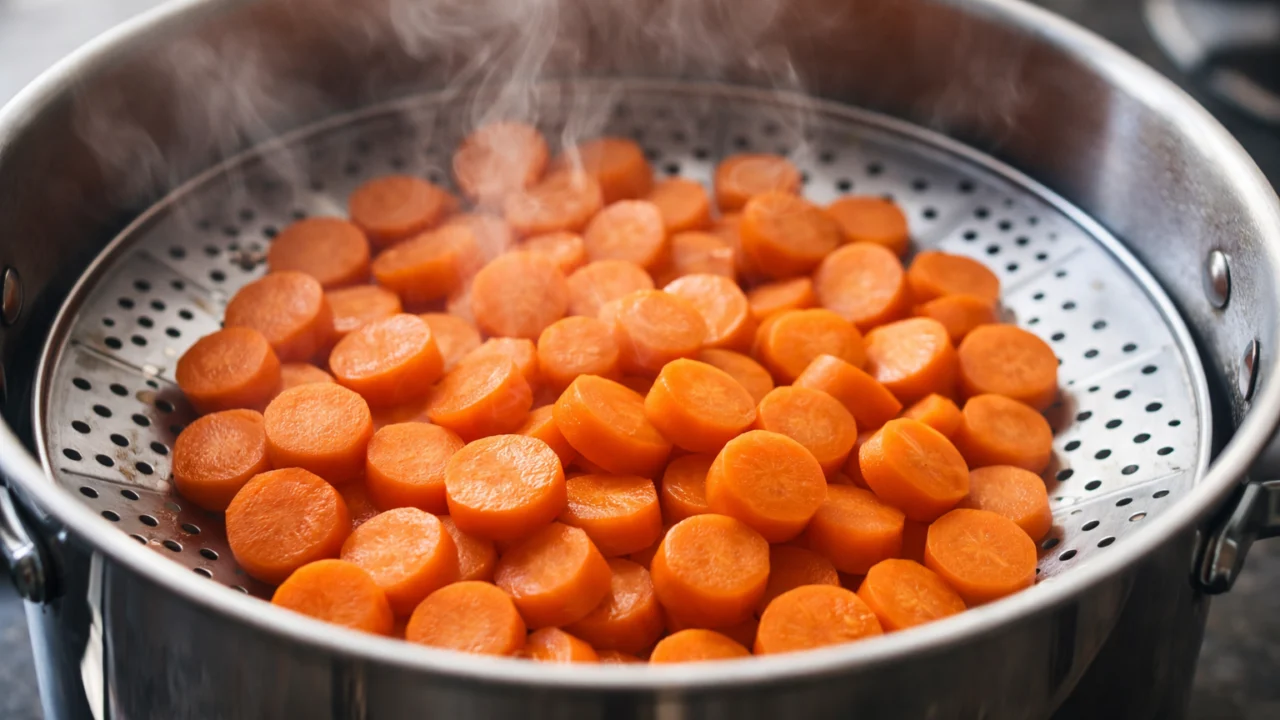 Mrkva kuhana na pari zadržava čvrstu strukturu, prirodnu boju i pun okus u zdravoj pripremi