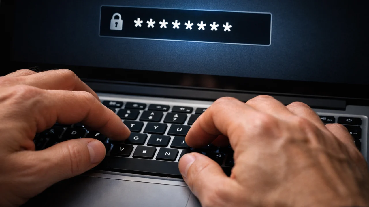 Korisnik unosi jaku lozinku na računalu, prikaz sigurnog i pravilnog kreiranja lozinke