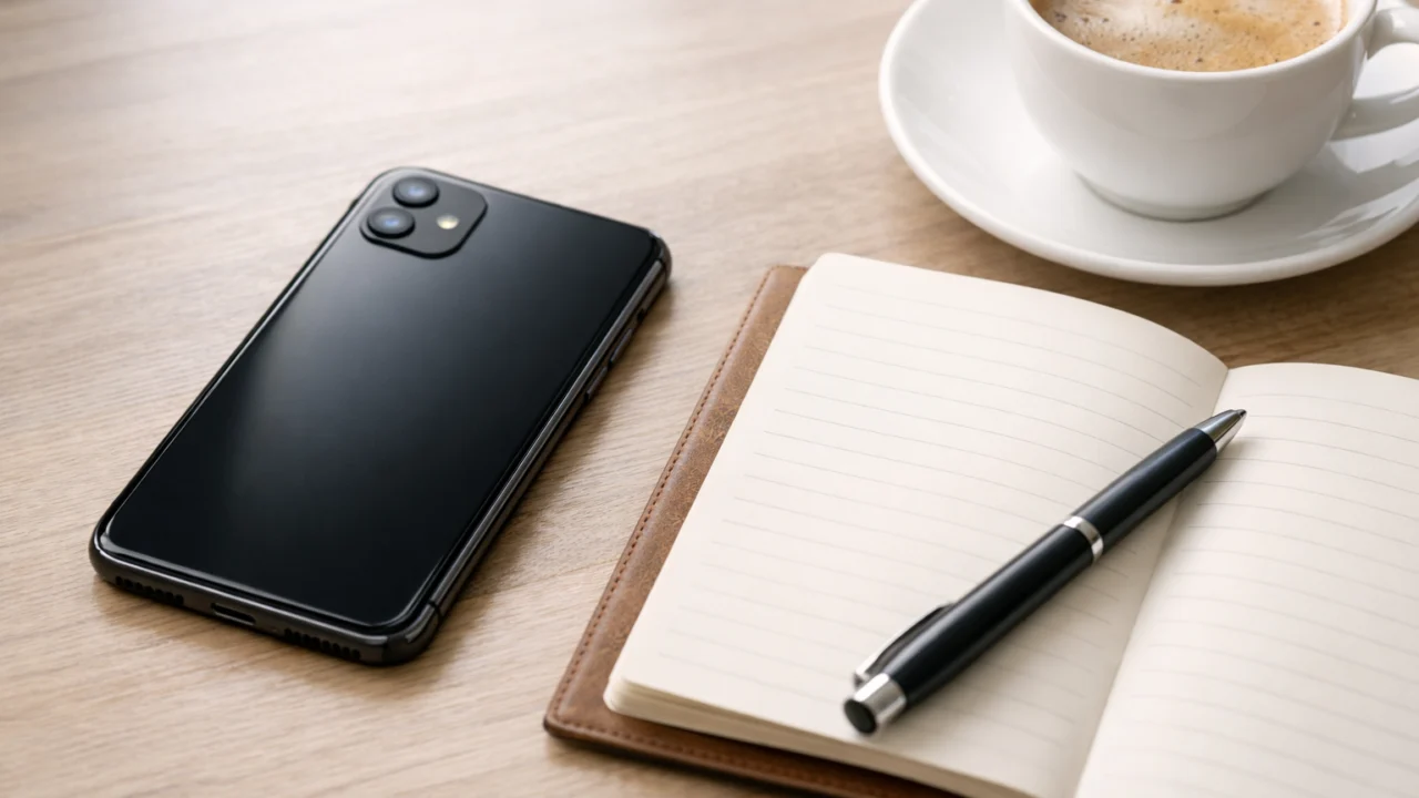 Mobitel okrenut licem prema dolje simbolizira kvalitetnu pauzu bez skrolanja i digitalnog stresa